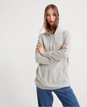 Superdry Jayden Luxe Hooded Knit Női Kötöttáru Szürke | UYEQC7843